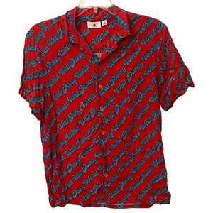 Men's‎ Disney Parks Short Sleeve Button Up Shirt Medium Walt Disney World Logo
